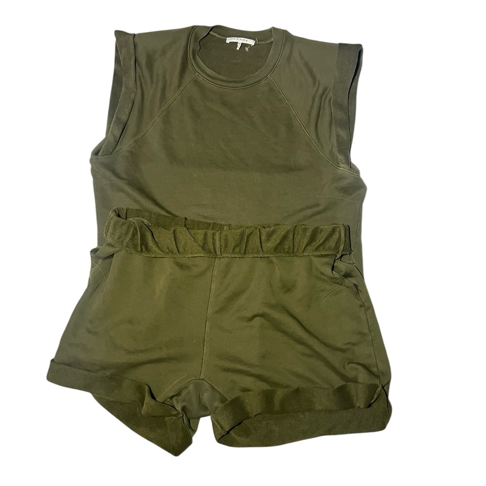 Frame Denim Olive Green Sleeveless Romper L/XL